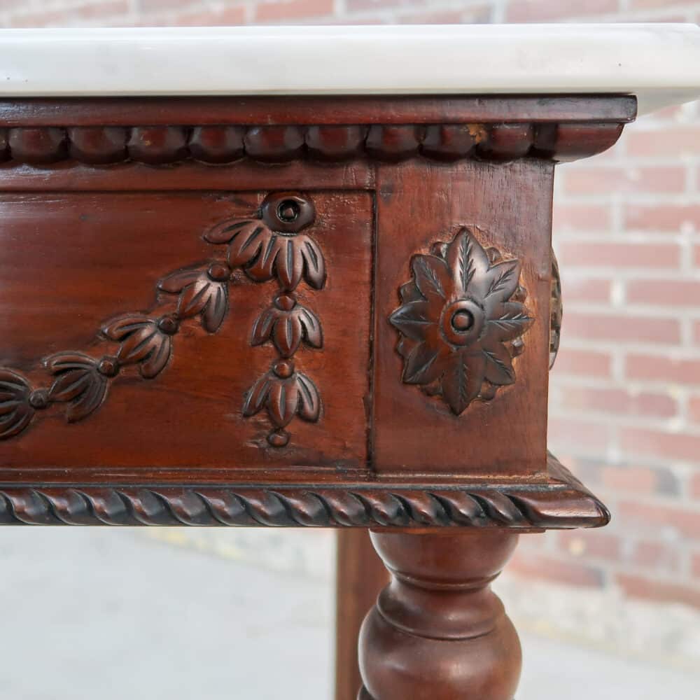 Antieke sidetable met marmer blad - Afbeelding 8
