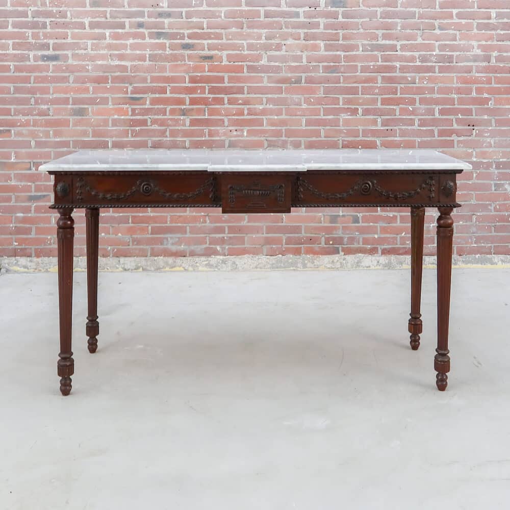 Antieke sidetable met marmer blad - Afbeelding 3