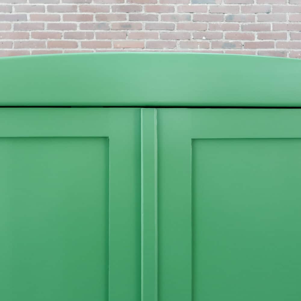 Brocante groene linnenkast - Afbeelding 3