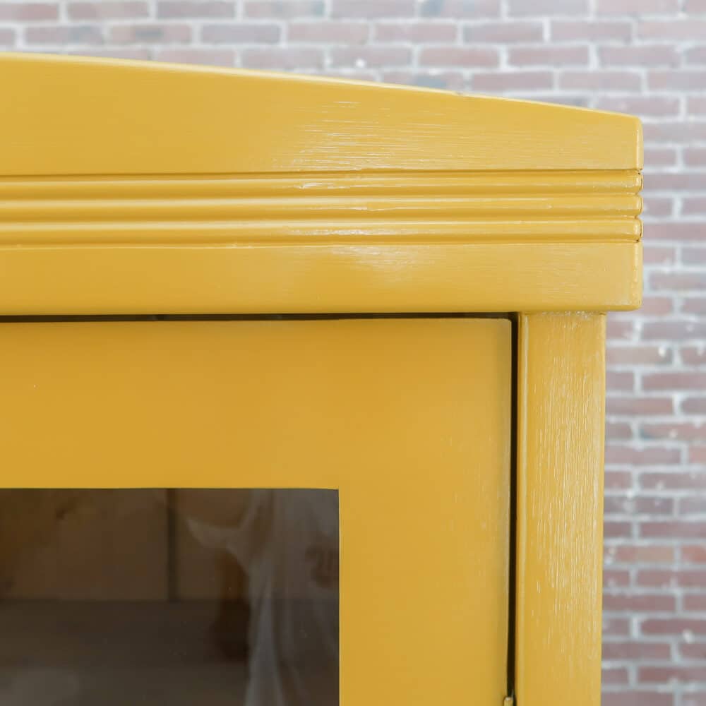 Brocante gele vitrinekast - Afbeelding 4