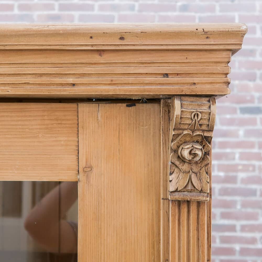 Grenen eendeurs vitrinekast - Afbeelding 4