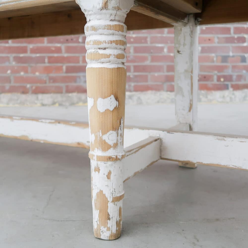 Brocante houten bankje - Afbeelding 6