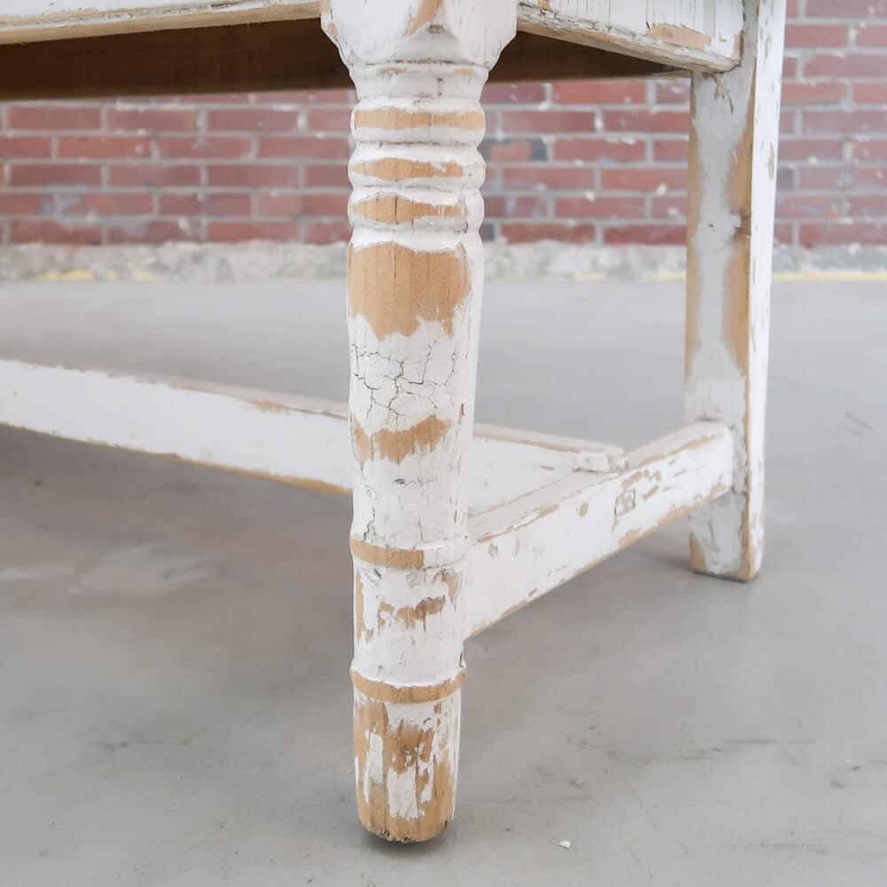 Brocante houten bankje - Afbeelding 7