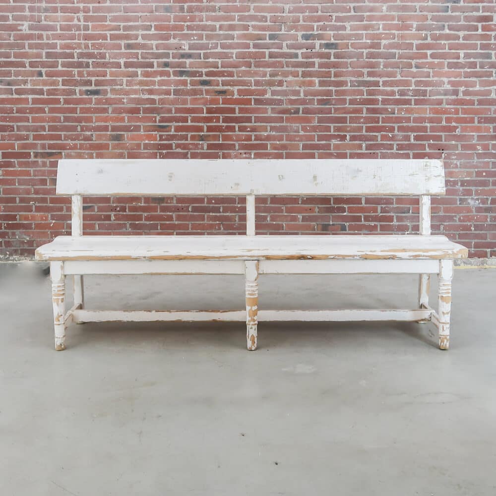 Brocante houten bankje - Afbeelding 2