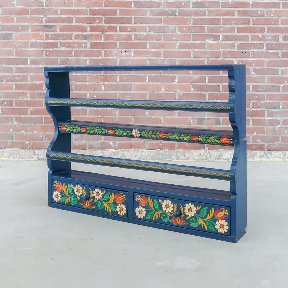 Handbeschilderde houten wandrek - Afbeelding 2
