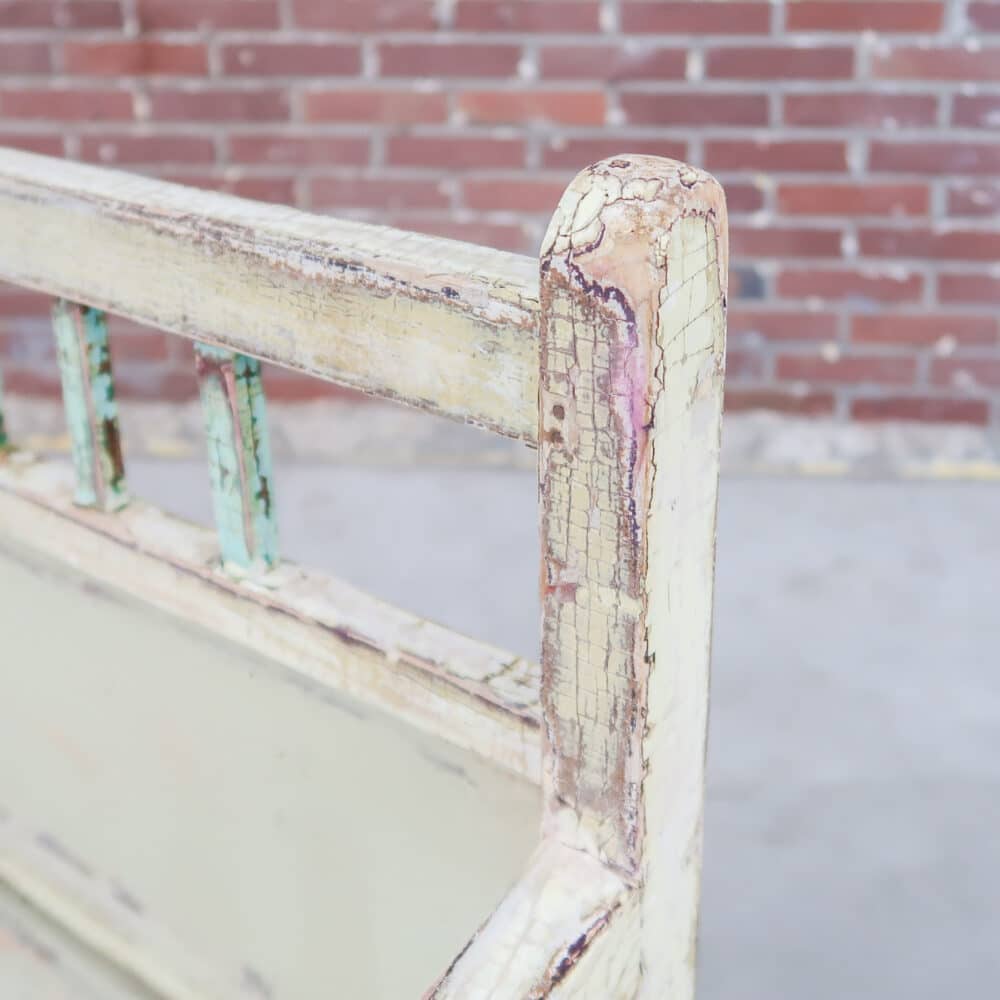 Brocante houten bankje - Afbeelding 3