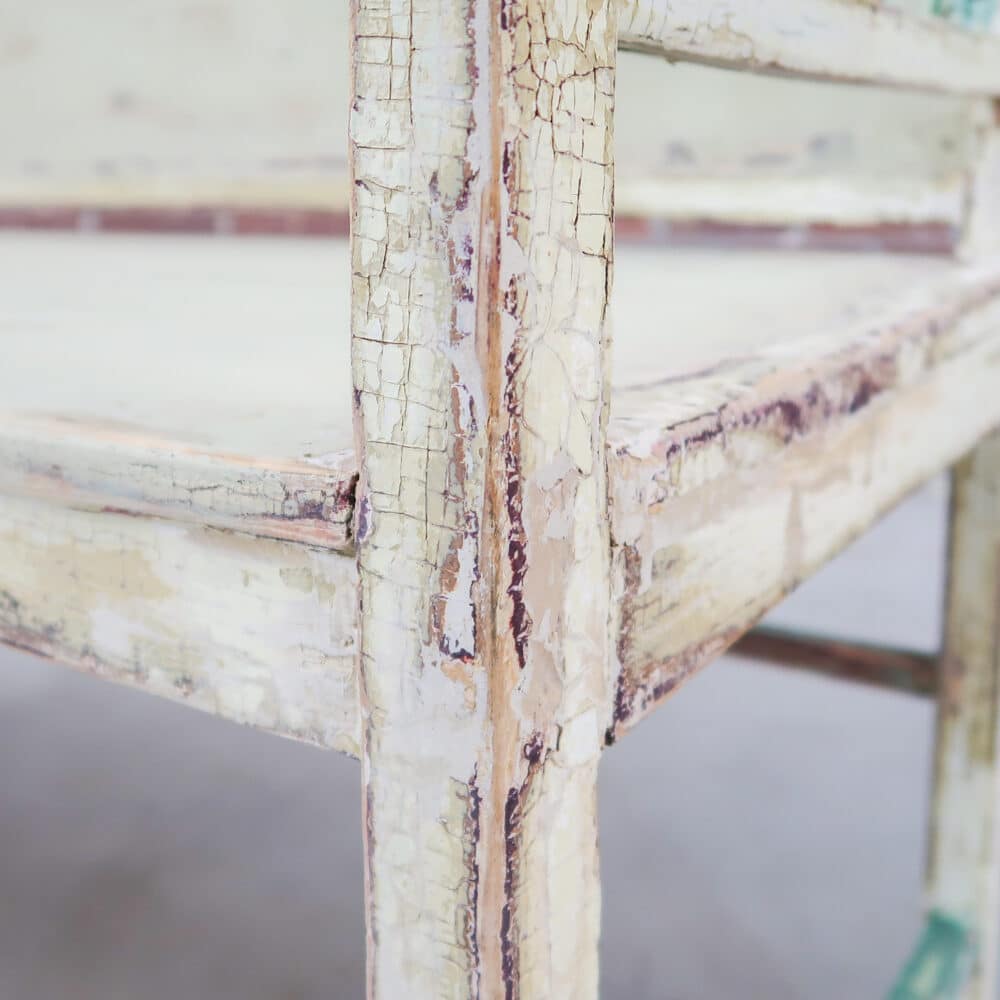 Brocante houten bankje - Afbeelding 6
