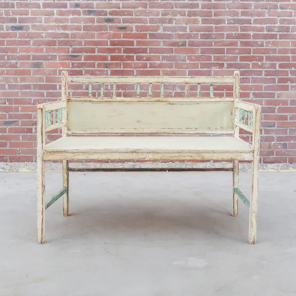 Brocante houten bankje - Afbeelding 9