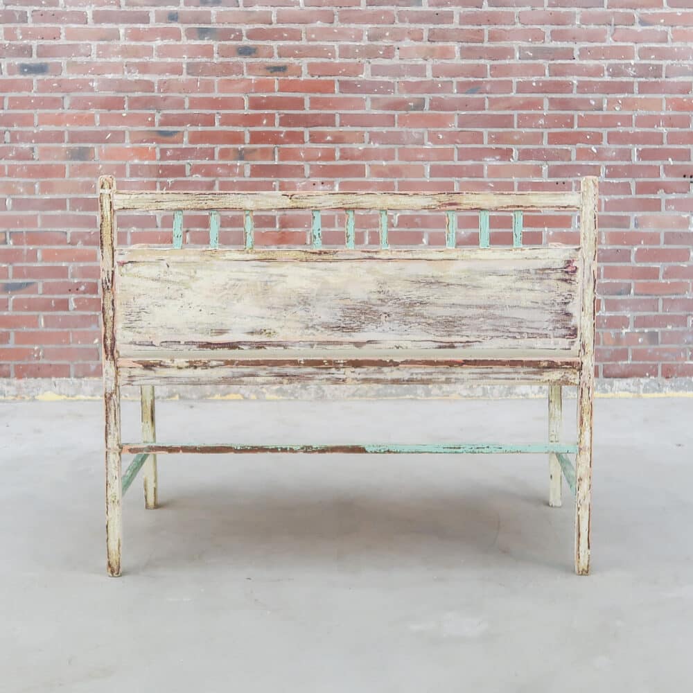 Brocante houten bankje - Afbeelding 10