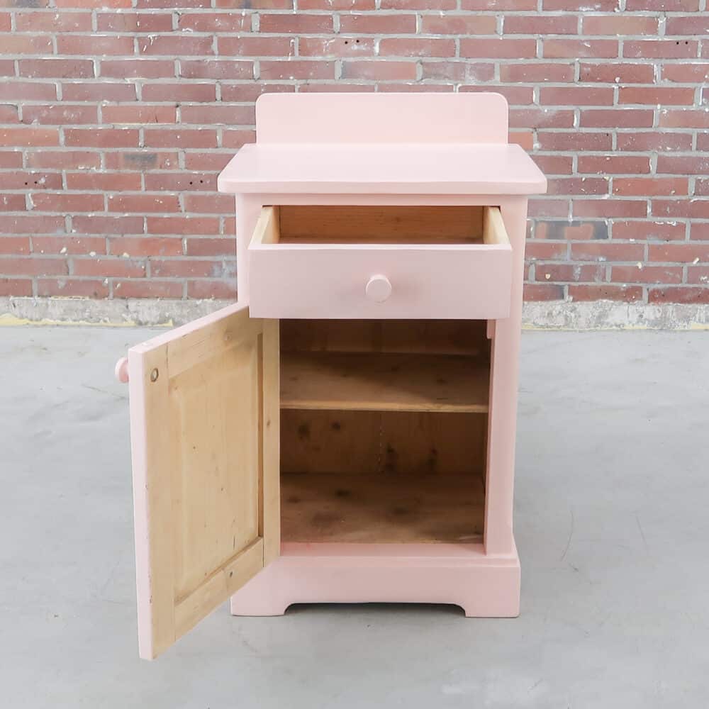 Roze brocante nachtkastje - Afbeelding 4