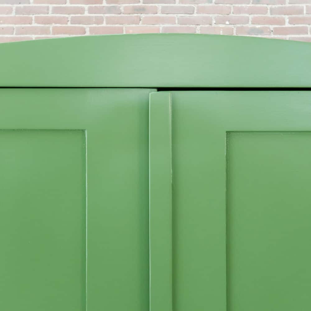 Brocante groene linnenkast - Afbeelding 3