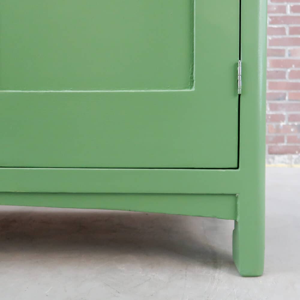 Brocante groene linnenkast - Afbeelding 6