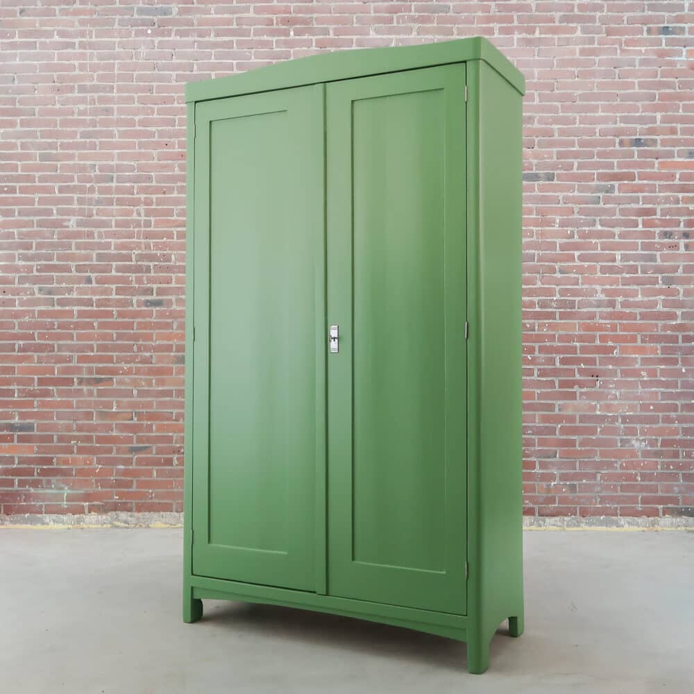 Brocante groene linnenkast - Afbeelding 7