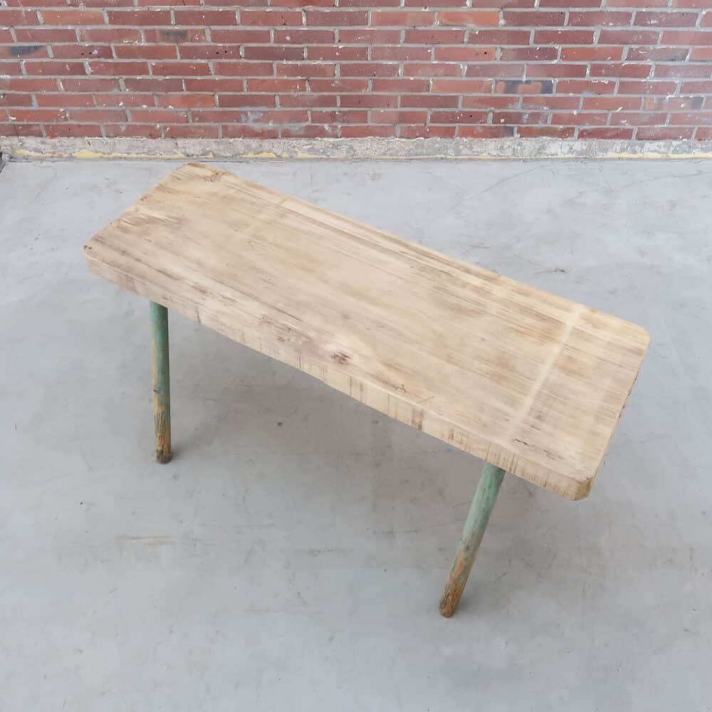 Brocante houten bankje - Afbeelding 2