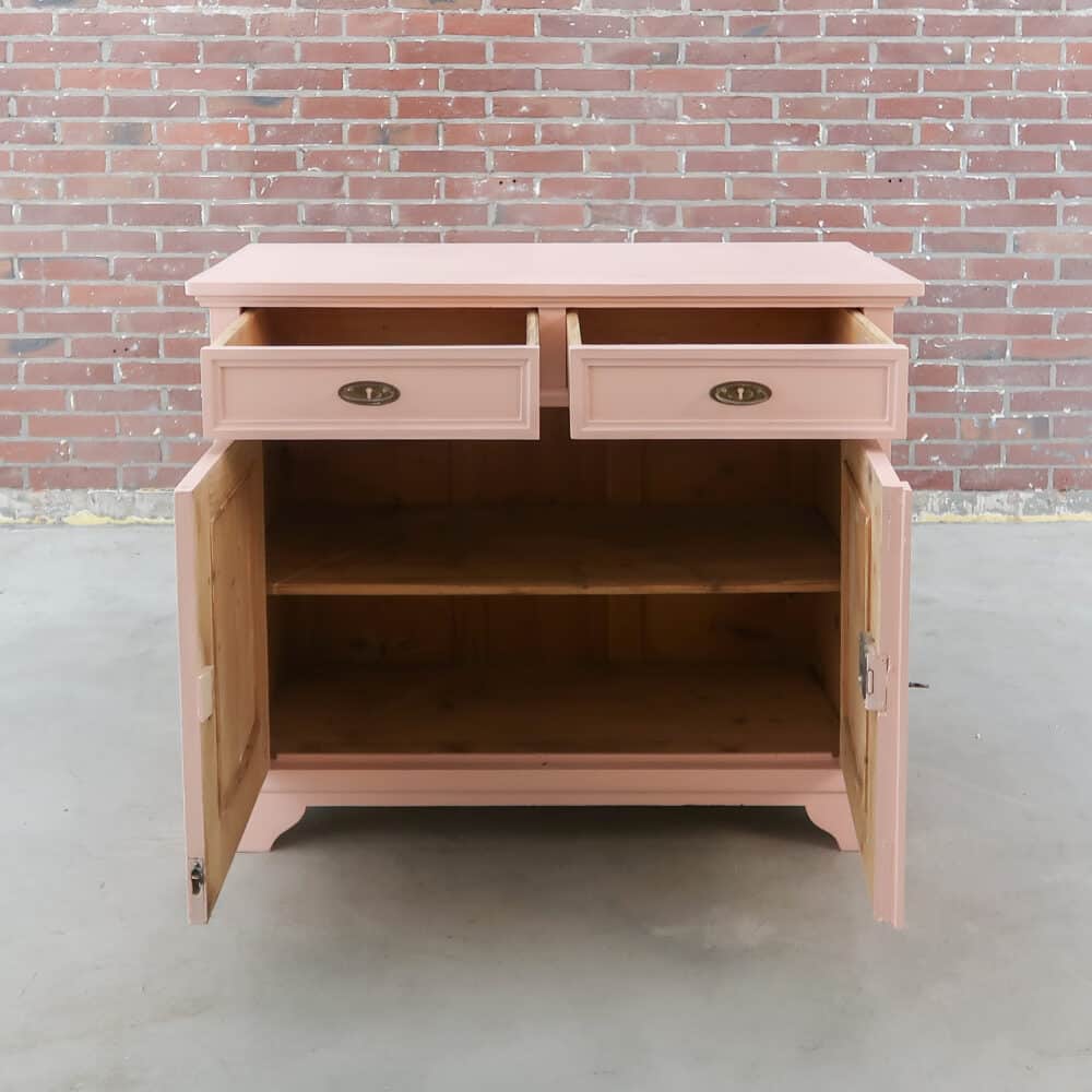 Brocante roze dressoir - Afbeelding 2