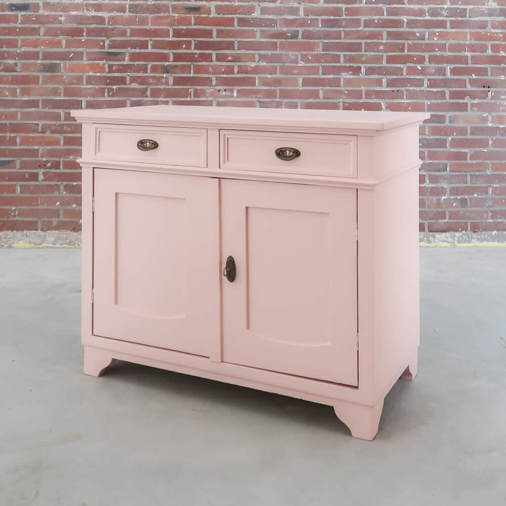 Brocante roze dressoir - Afbeelding 8