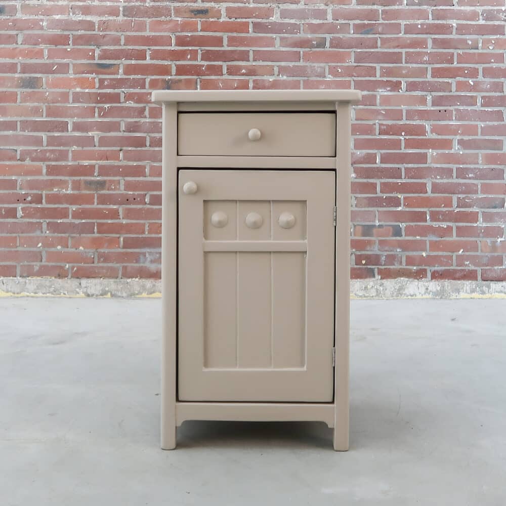 Taupe brocante nachtkastje - Afbeelding 2