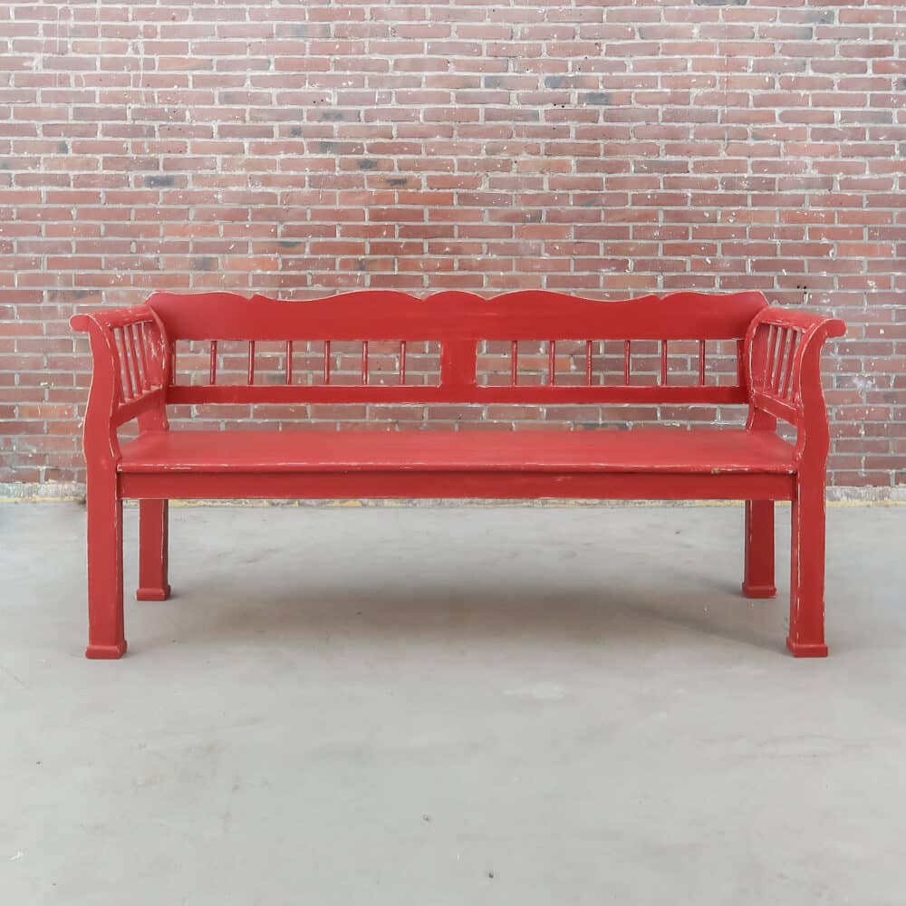 Rode brocante bank - Afbeelding 2