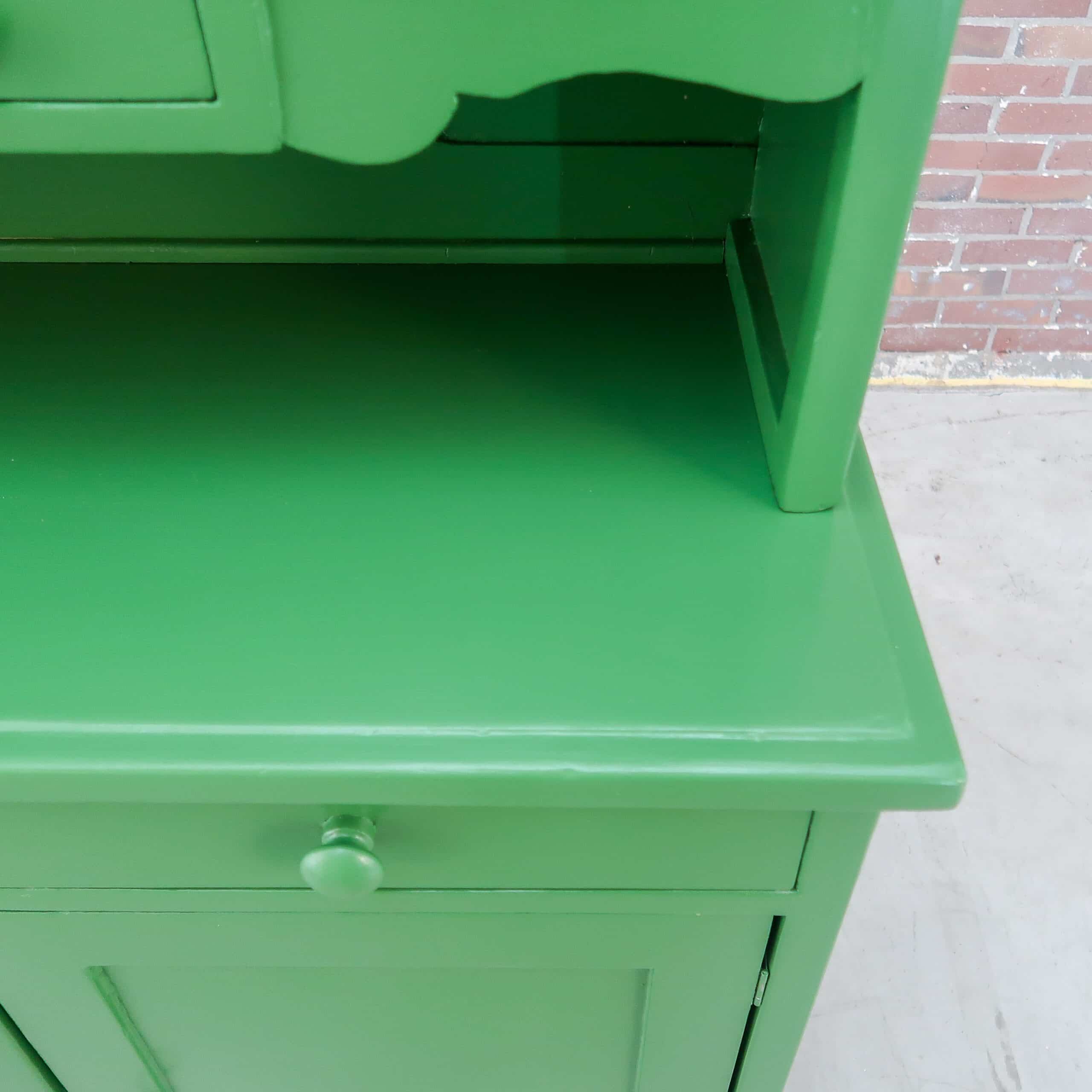 Brocante groene buffetkast - Afbeelding 6
