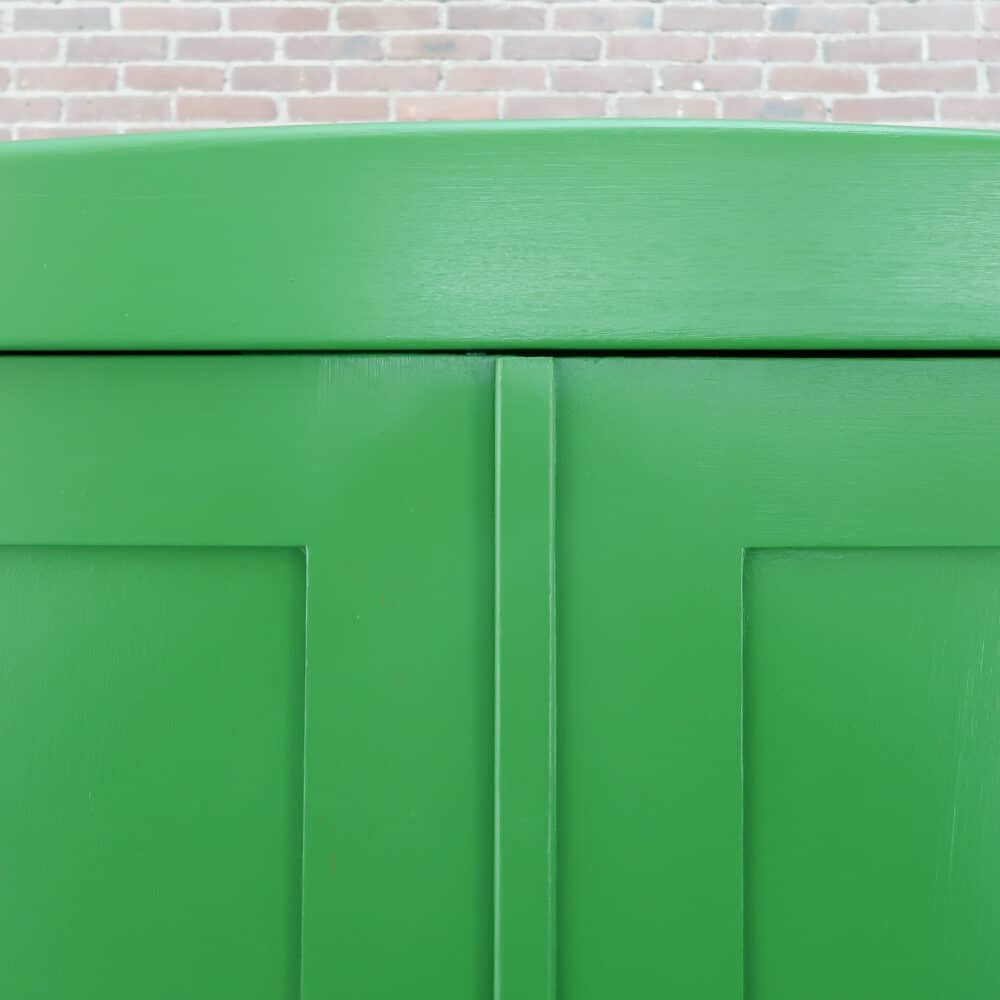 Brocante groene linnenkast - Afbeelding 3