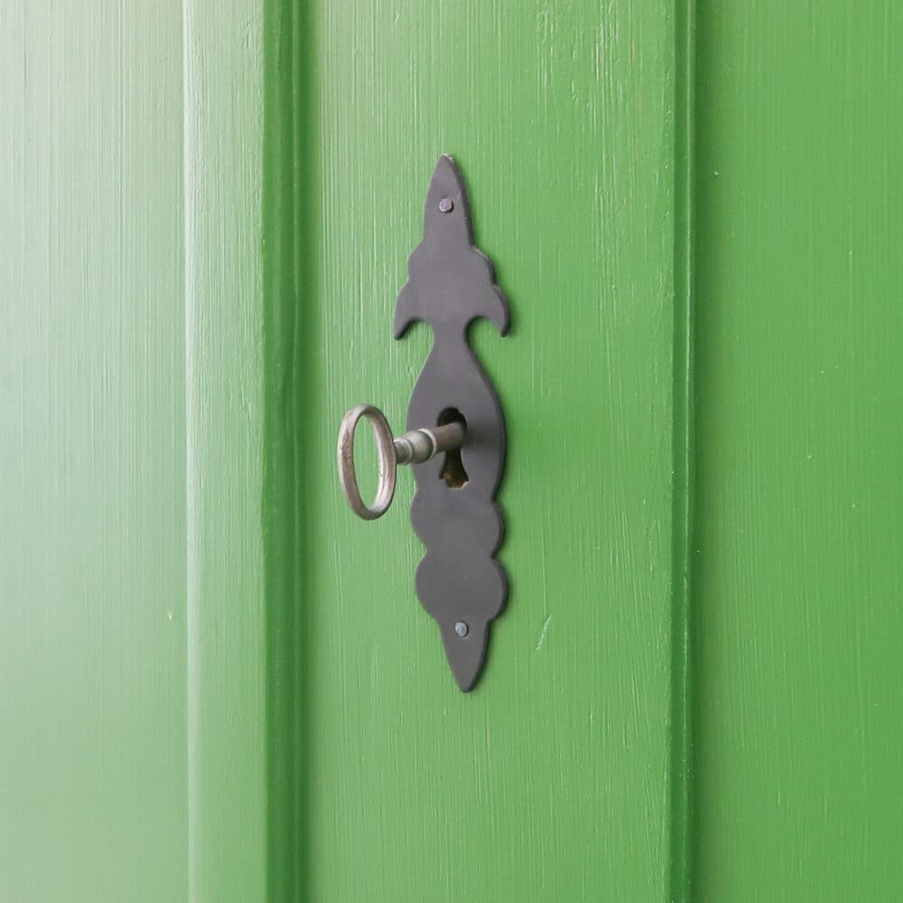 Brocante groene linnenkast - Afbeelding 5
