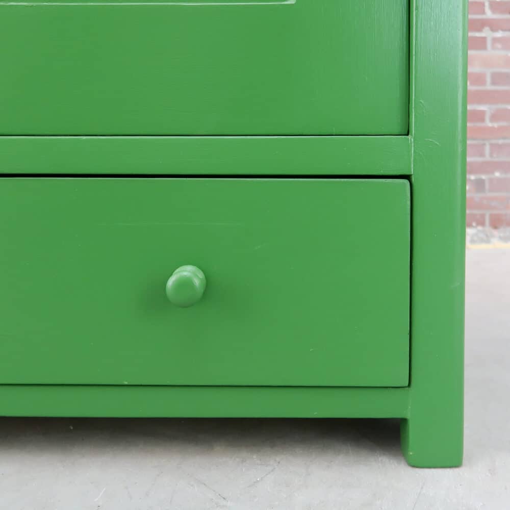 Brocante groene linnenkast - Afbeelding 6