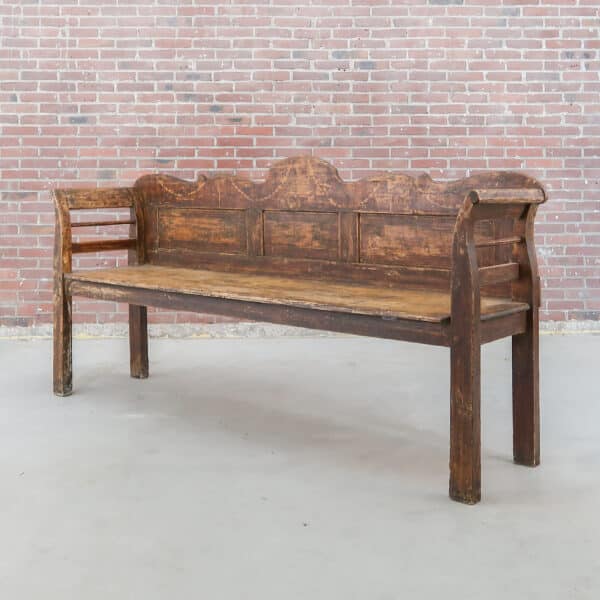 Brocante houten bank
