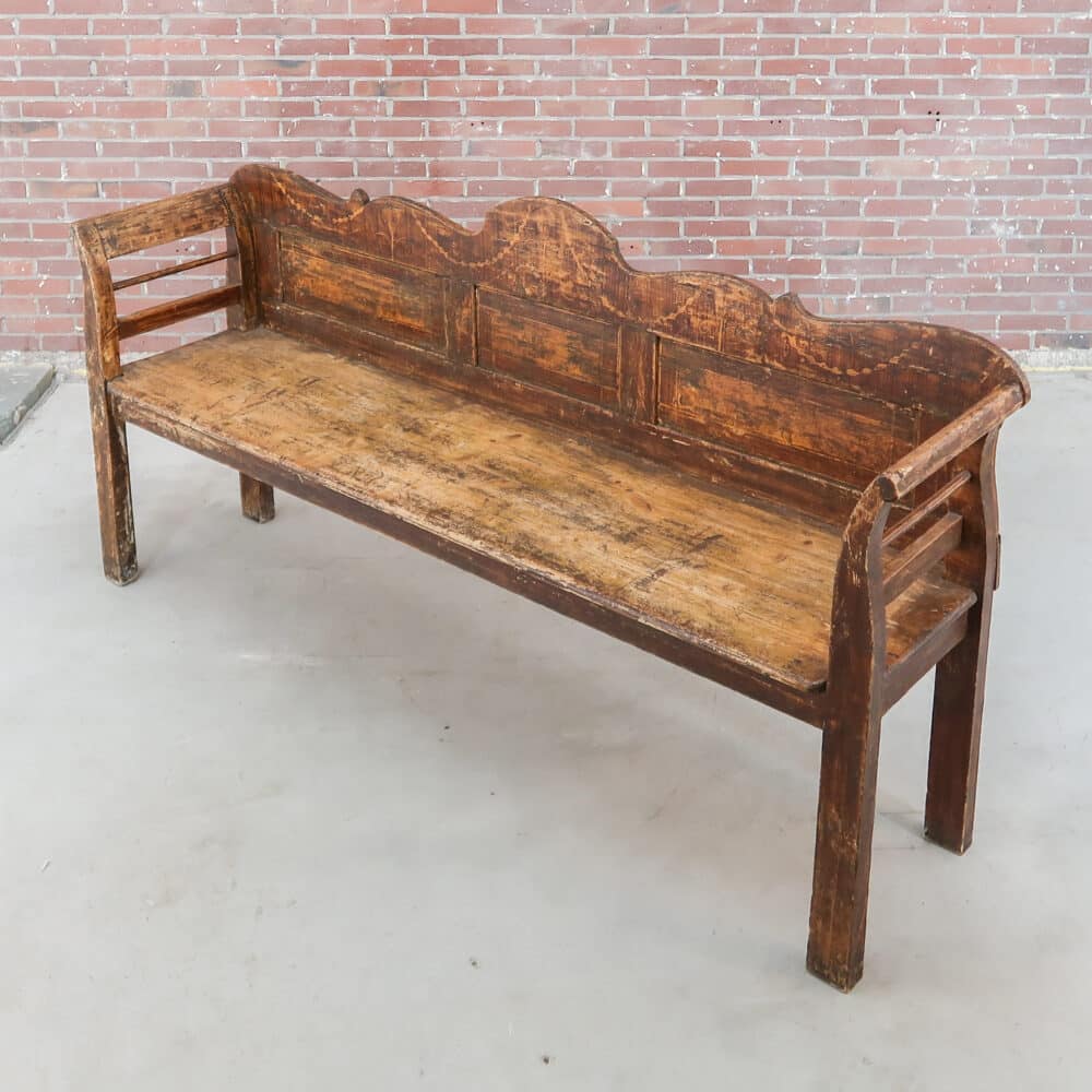 Brocante houten bank – Bild 2