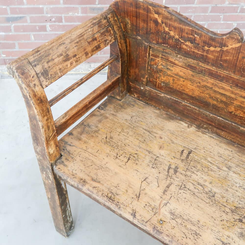 Brocante houten bank – Bild 3