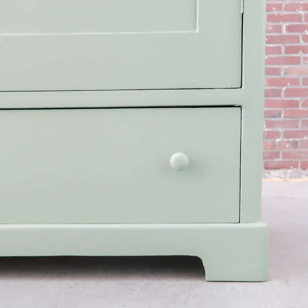 Brocante groene linnenkast - Afbeelding 6