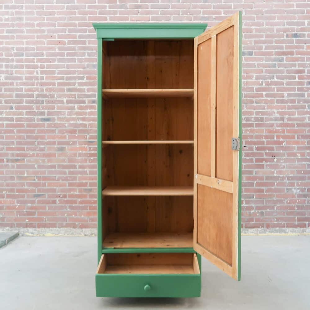 Groene eendeurs linnenkast - Afbeelding 2