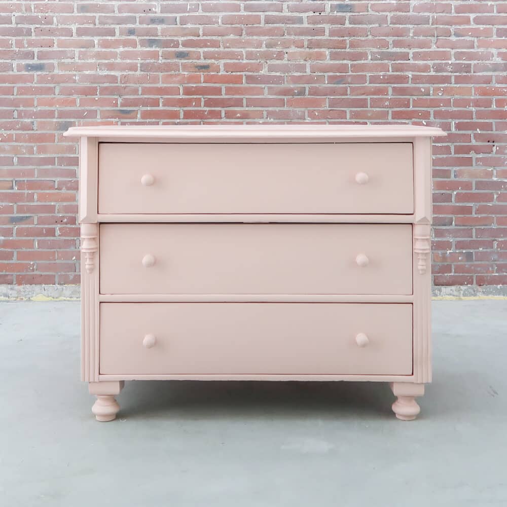 Brocante roze dressoir