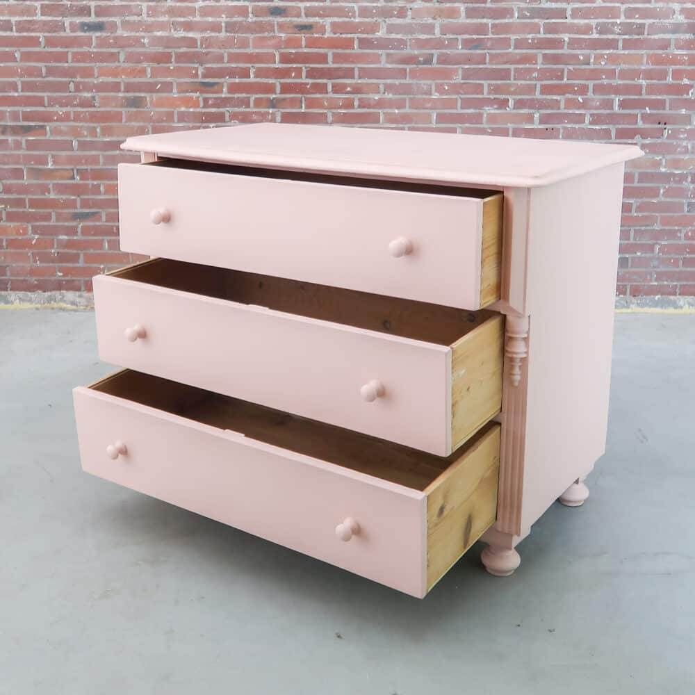 Brocante roze dressoir - Afbeelding 6