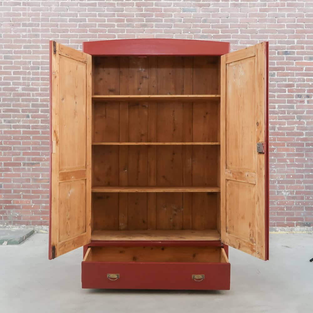 Brocante rode linnenkast – Bild 2