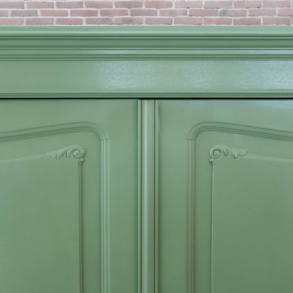 Brocante groene linnenkast – Bild 3