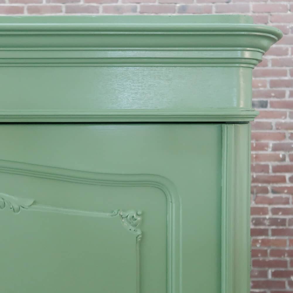 Brocante groene linnenkast – Bild 4