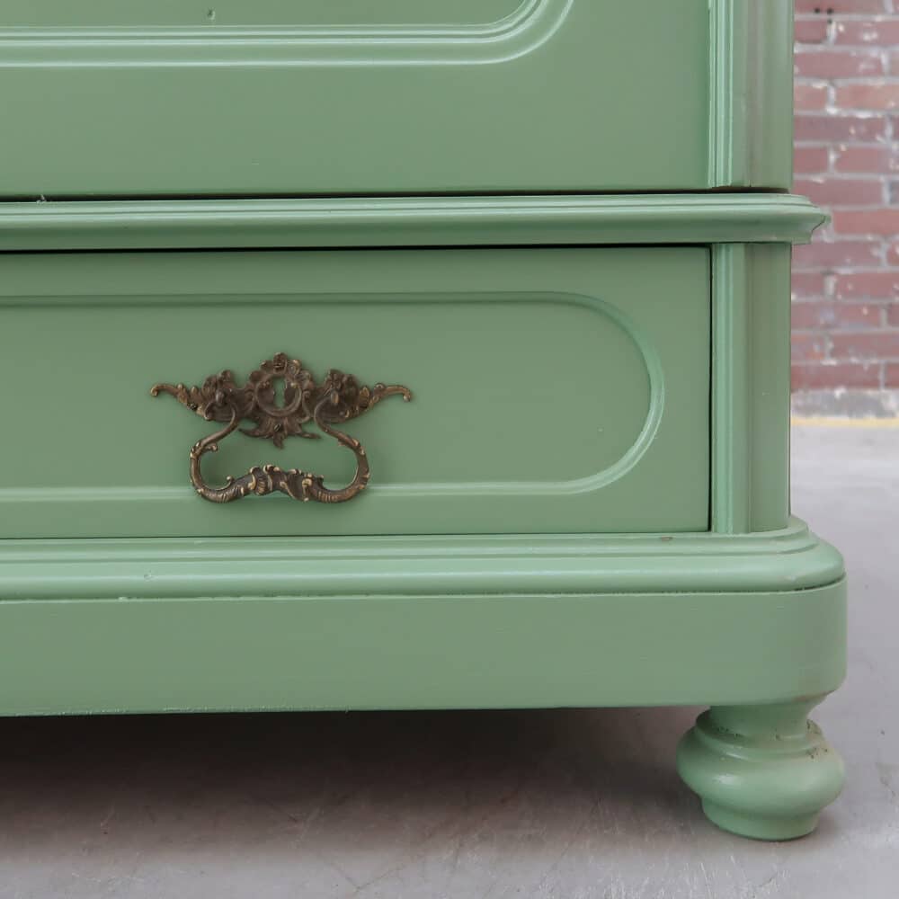 Brocante groene linnenkast – Bild 7