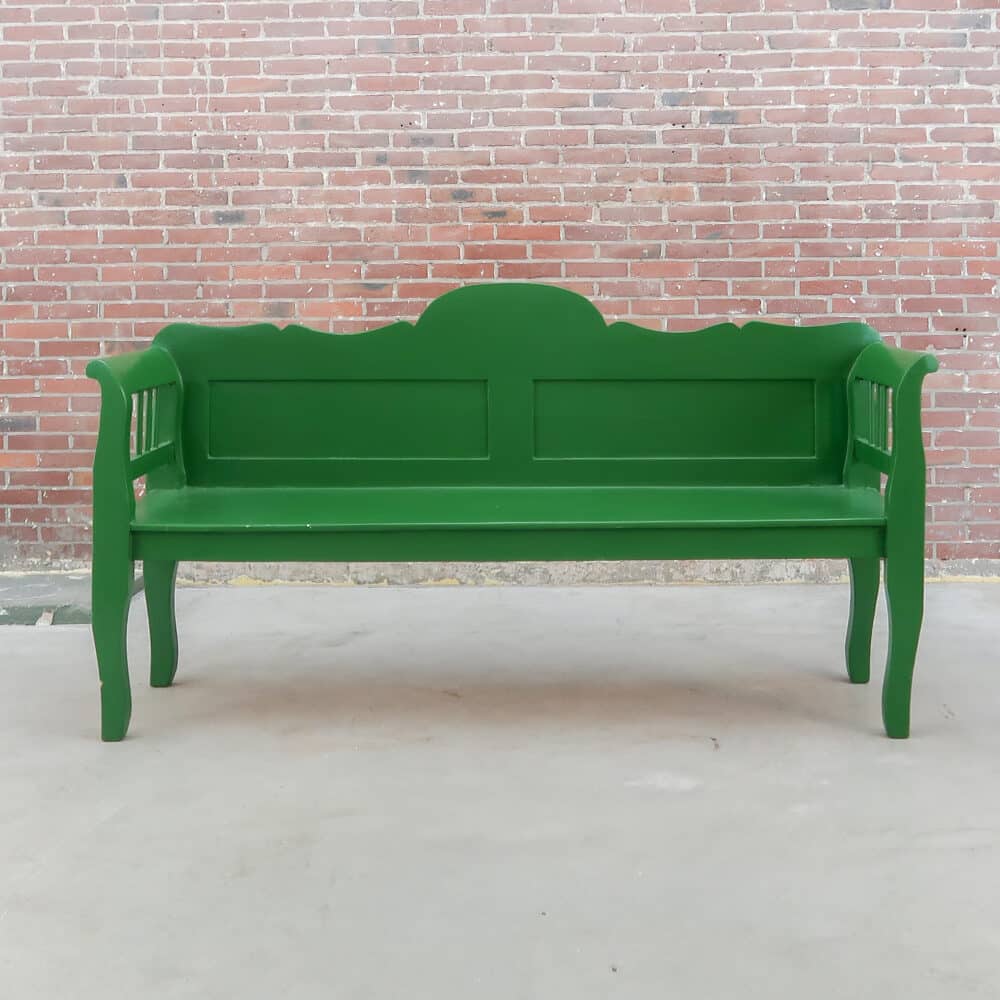 Brocante groene bank - Afbeelding 2