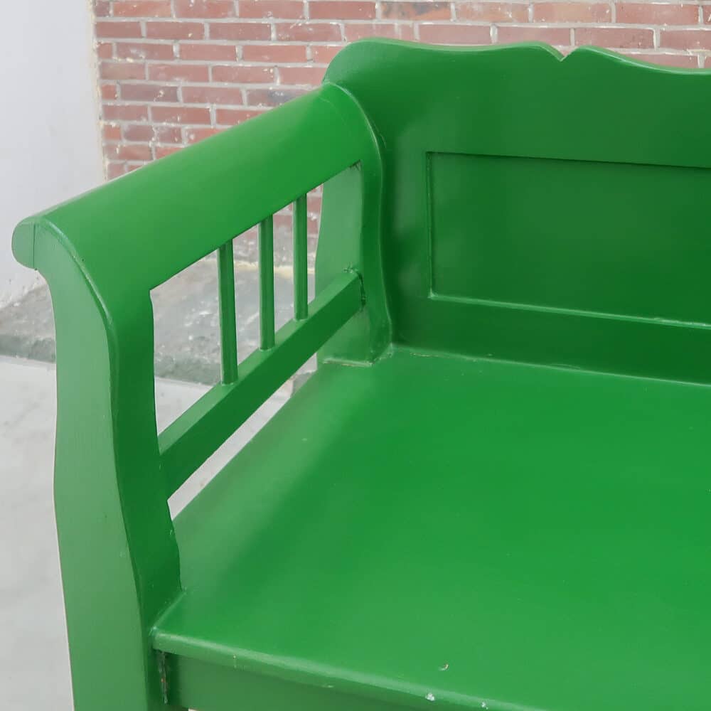 Brocante groene bank - Afbeelding 3