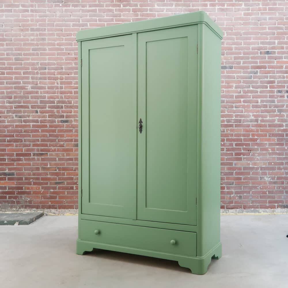 Brocante groene linnenkast – Bild 7
