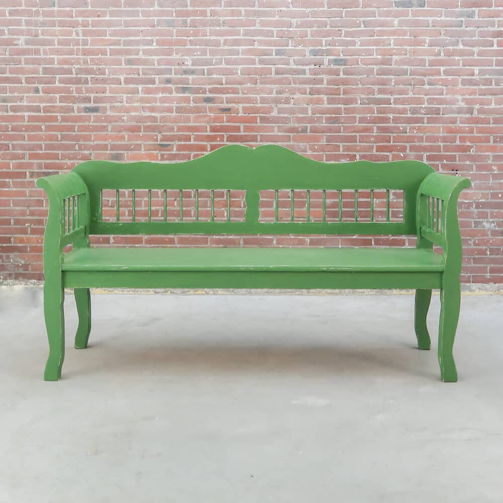 Brocante groene bank - Afbeelding 2