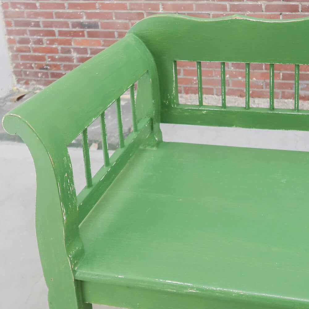 Brocante groene bank - Afbeelding 3
