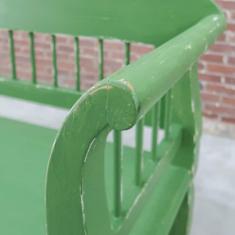 Brocante groene bank - Afbeelding 4