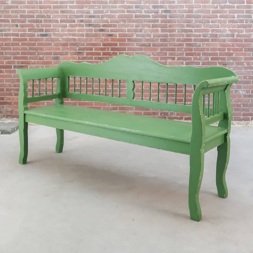 Brocante groene bank