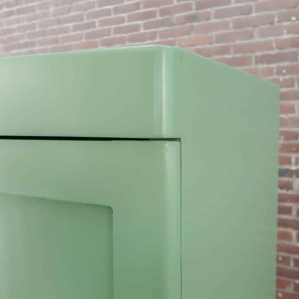 Brocante groene linnenkast - Afbeelding 4