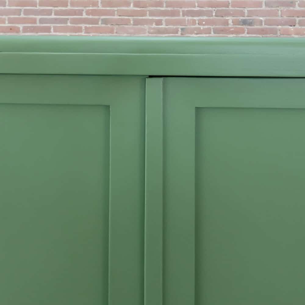 Brocante groene linnenkast - Afbeelding 4