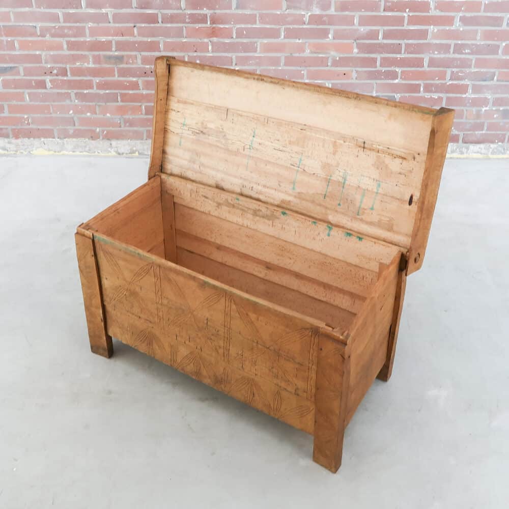 Antieke houten kist - Afbeelding 3