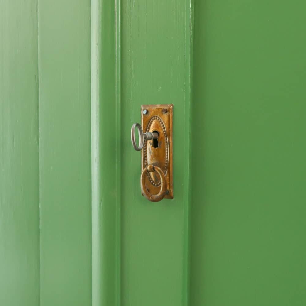 Brocante groene linnenkast - Afbeelding 5