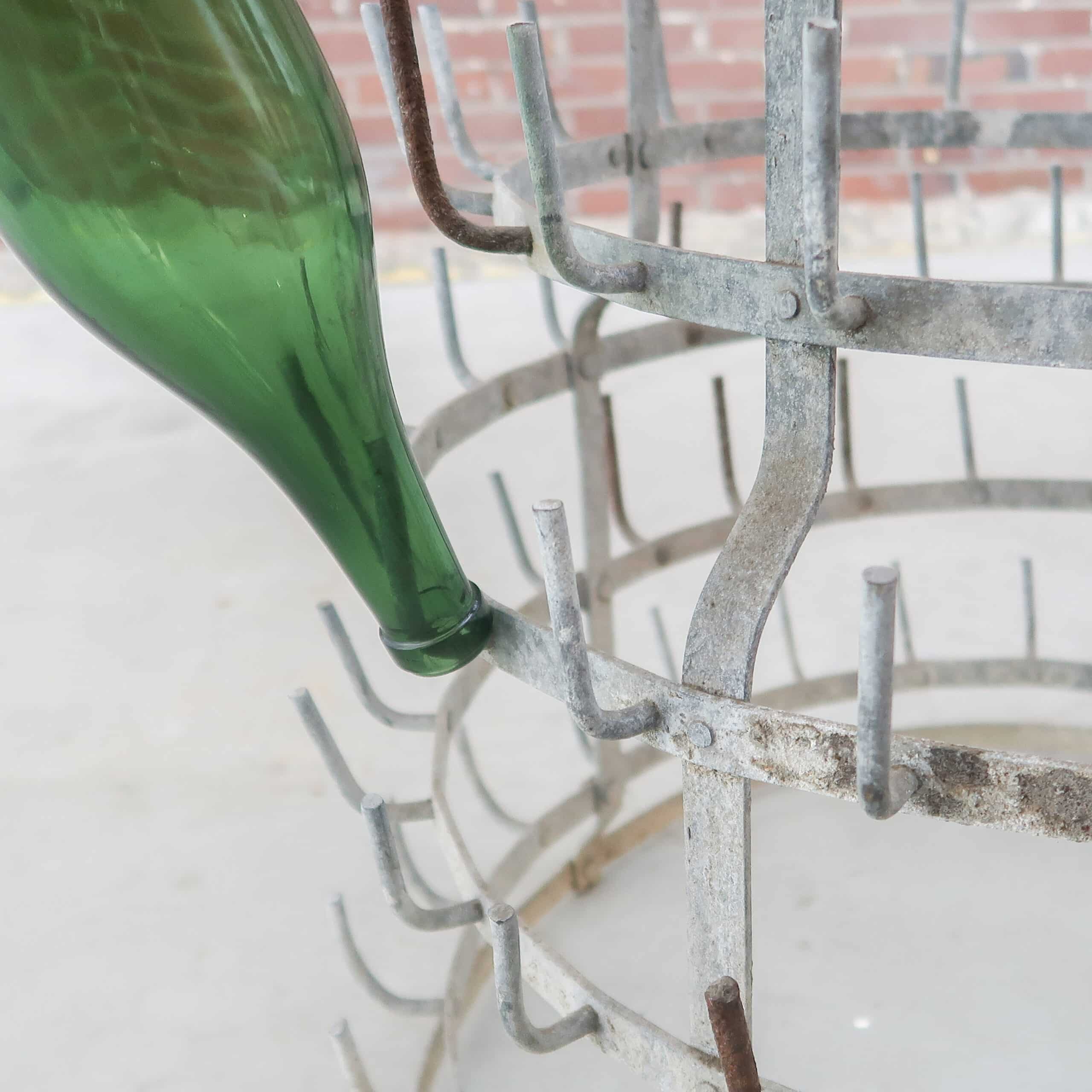 Brocante zinken flessenrek - Afbeelding 5