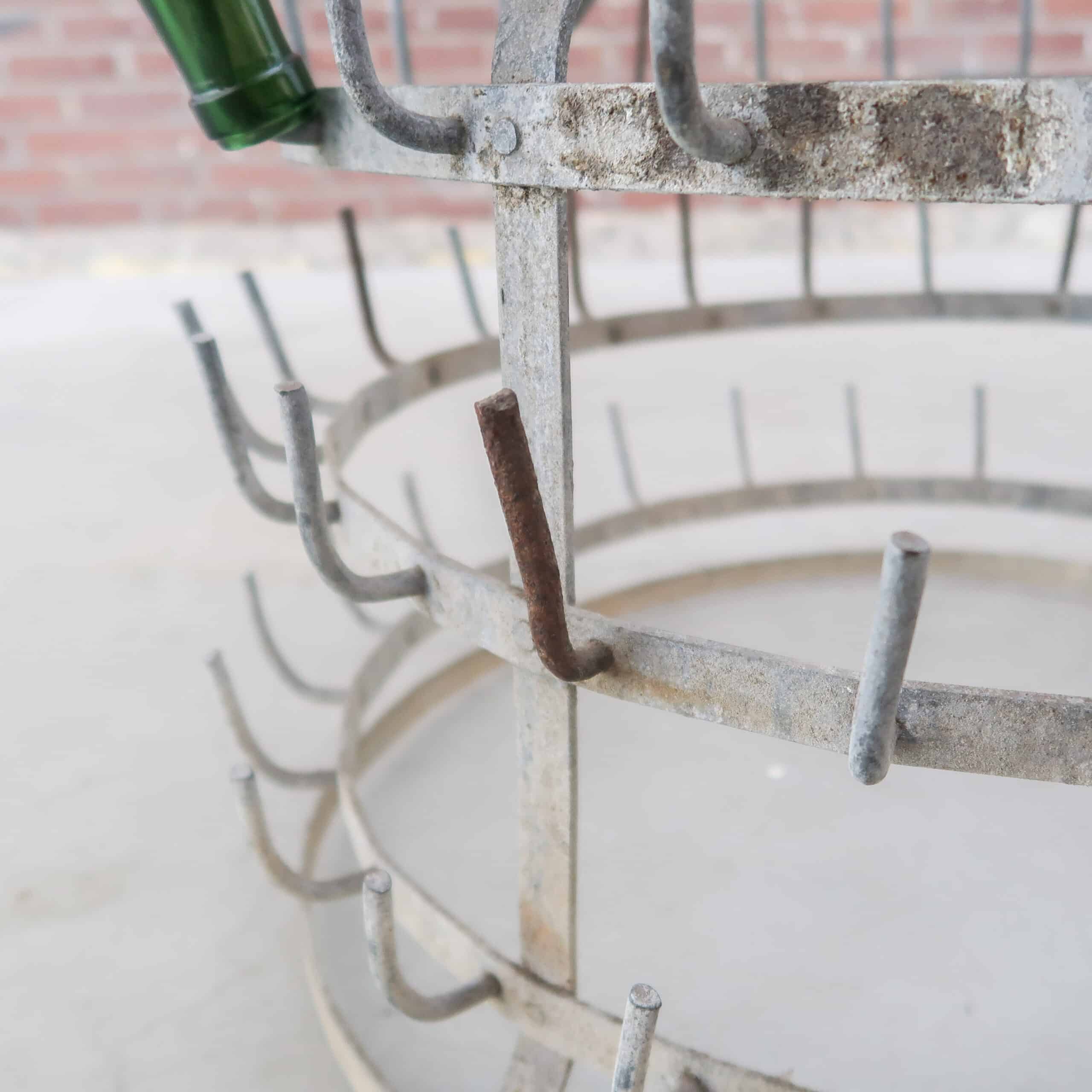 Brocante zinken flessenrek - Afbeelding 7